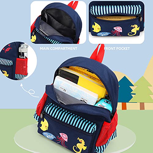 willikiva Cute Zoo 3d Kids Backpack for Boys and Girls Toddler Backpack Bags(Ocean World) - Image 4