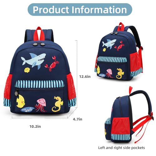 willikiva Cute Zoo 3d Kids Backpack for Boys and Girls Toddler Backpack Bags(Ocean World) - Image 3