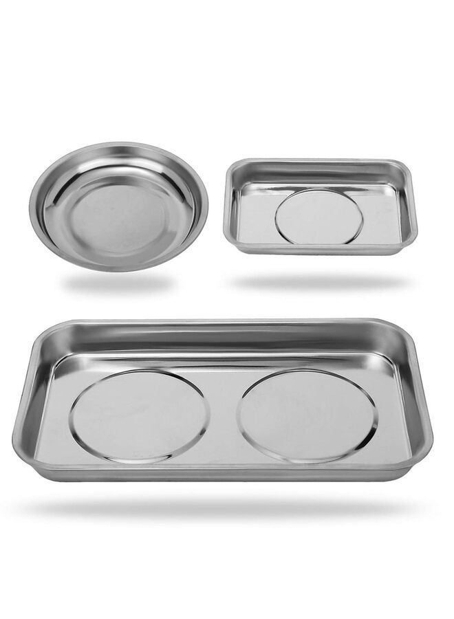 Magnetic Tray Holder 3pc,for Socket Screw Nuts Bolts Metal Parts,Extra Strong Magnet,Thickened Tray,Stainless Steel - Image 1