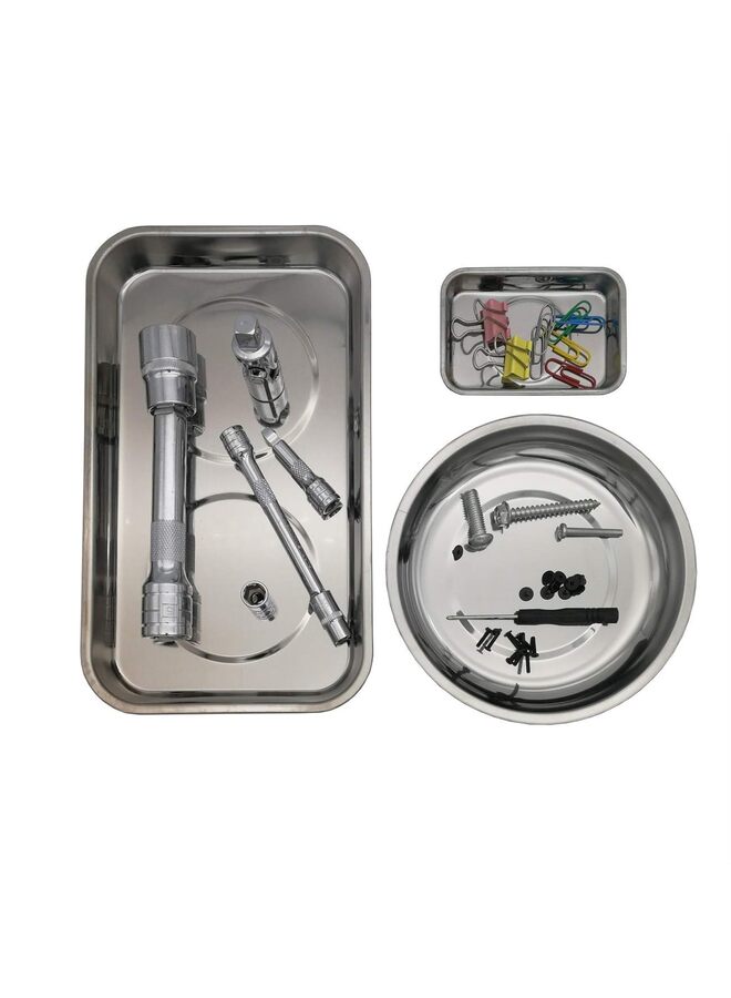 Magnetic Tray Holder 3pc,for Socket Screw Nuts Bolts Metal Parts,Extra Strong Magnet,Thickened Tray,Stainless Steel - Image 4