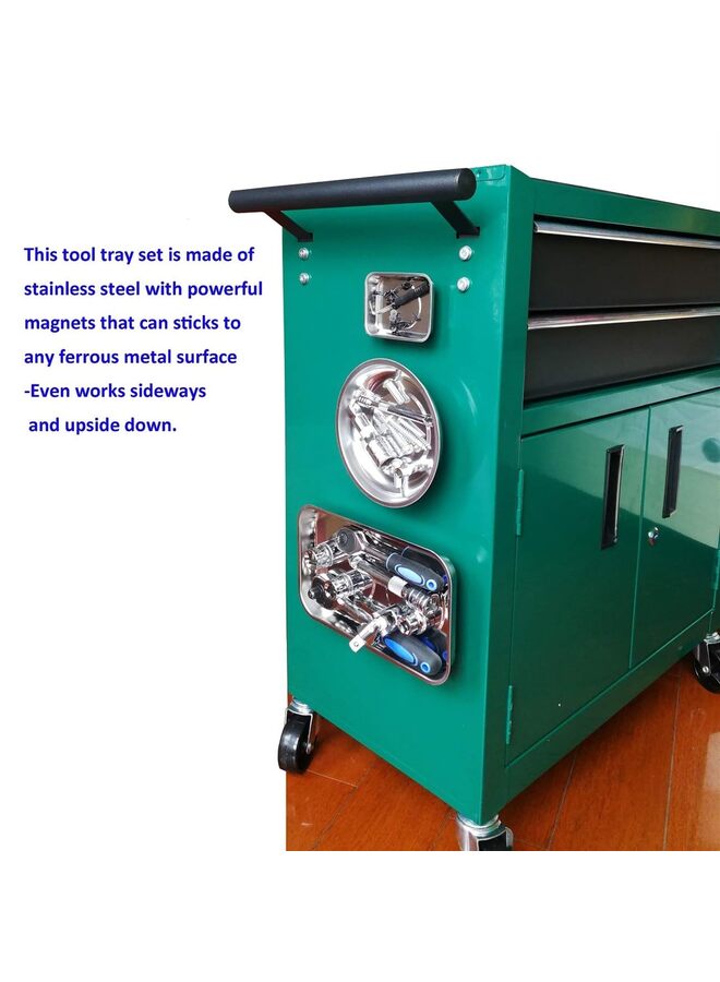 Magnetic Tray Holder 3pc,for Socket Screw Nuts Bolts Metal Parts,Extra Strong Magnet,Thickened Tray,Stainless Steel - Image 5