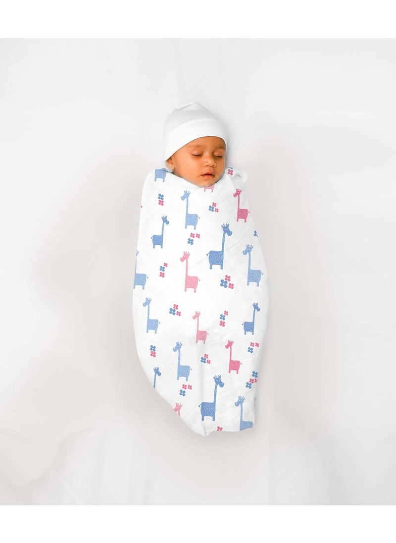 TinyLane - Curated for you! TinyLane Curated for you 100 Organic Bamboo Muslin Swaddle New Born Baby 06 Months 90x90 cm Multi Color Skin Friendly Giraffe Pack of 1 