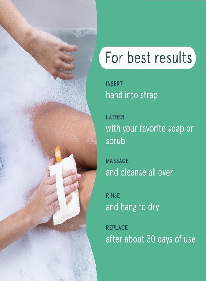 Cleanlogic Organic Cotton Exfoliating Body Scrubber, Reusable Exfoliator Tool for Smooth and Softer Skin, Daily Skincare Routine, Natural, 3 Count Value Pack - Image 4