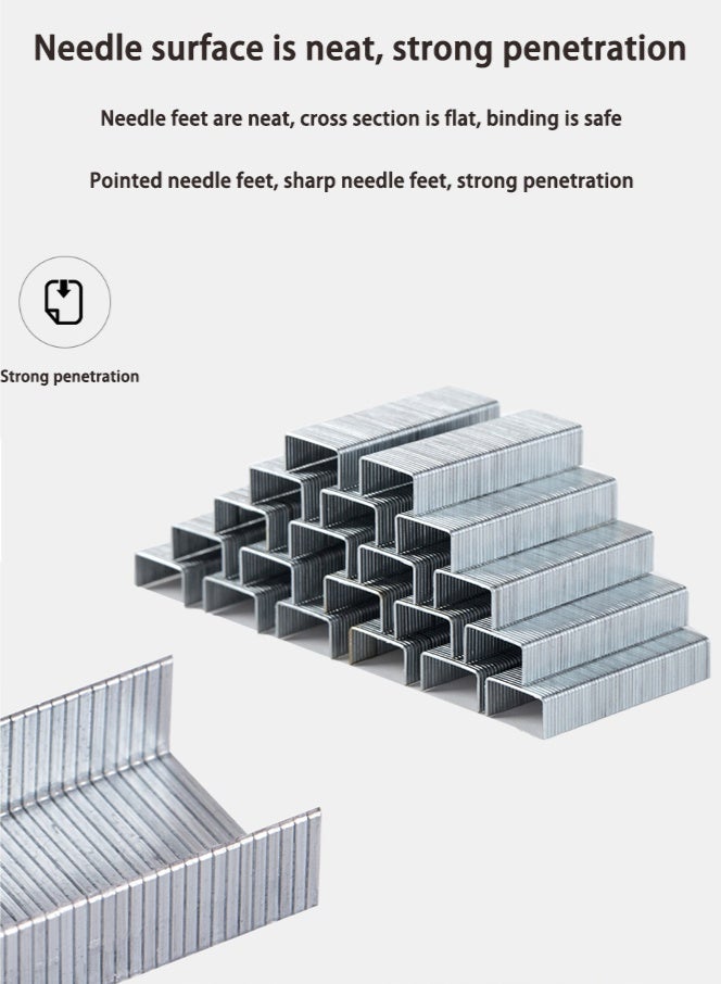 Deli Heavy Duty Stainless Steel Staples - Compatible with 12# and 24/6# Staples, Rust-Proof Design, 25 Sheet Staples, Precision Tip for Paper/Fabric/Cardstock, Portable Box (5000 Staples) - Image 3