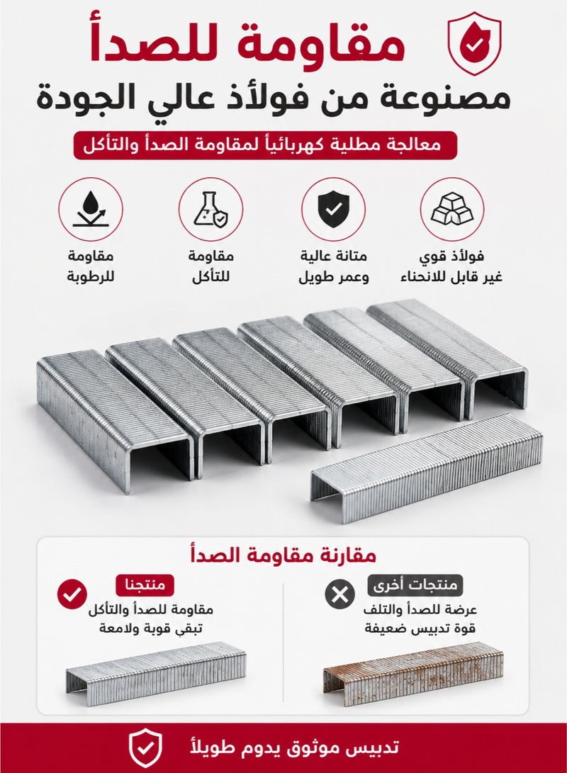 Deli Heavy Duty Stainless Steel Staples 12,24/ 6 Compatible | Rust Proof Stapler Refills 5000 PCS Bulk Pack | Office Industrial Staples for 25 Sheet Capacity | Universal Staples for Paper Cardboard Fabric - Image 5