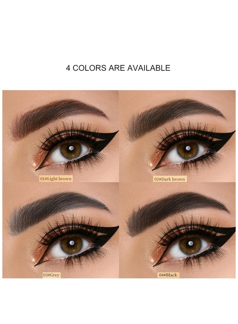 SYOSI Brow pen eyeliner 2-in-1, microblade eyebrow pen, Magic 4 tip eyebrow pencil, With Dual-ended Eyebrow Brush, Waterproof eyebrow pen, Brow pencil with hair like strokes, Natural brows, Dark Brown  - Image 4