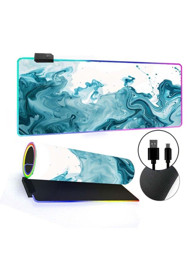 Marble Luminous Mouse Pad Rgb E-Sports Gaming Keyboard Pad Thickened Office Led Colorful Texture Desk Pad Wholesale