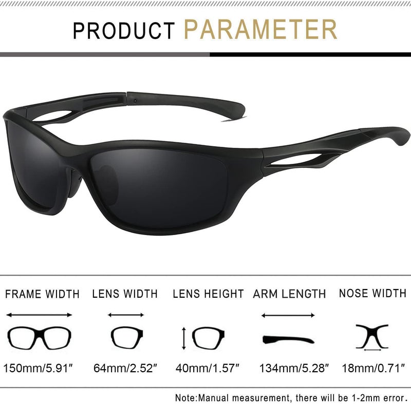 Joopin Sports Sunglasses Polarized UV400 Protection Wrap Around Sun Glasses Shades for Men Women - Image 4