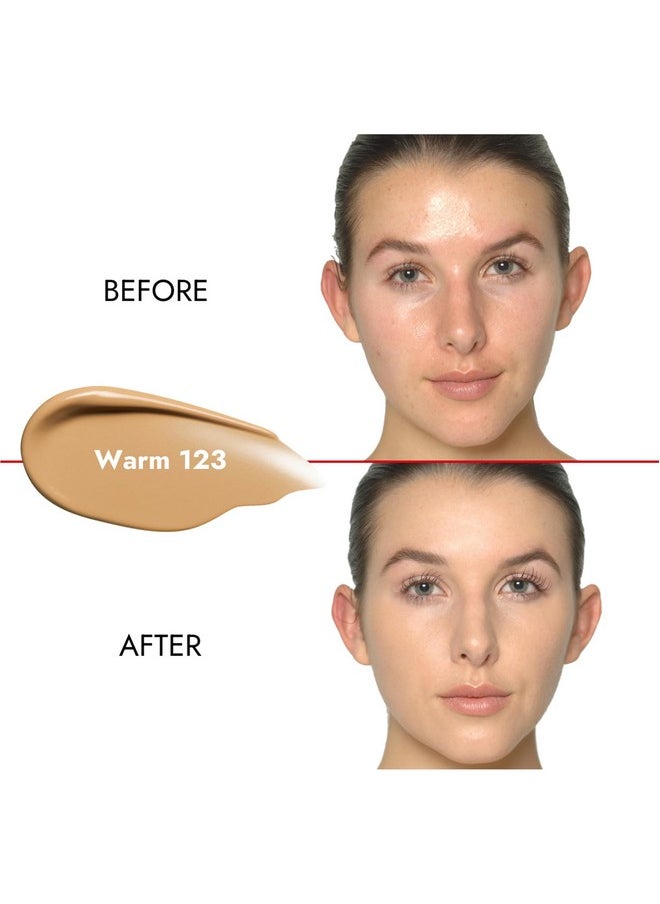 كوه جين دو كريم أساس مرطب وناعم بلمسة نهائية تشبه البشرة من Radiant Perfection: خالي من العيوب، تطابق مثالي للون البشرة، تغطية قابلة للبناء، وأناقة نباتية، دافئ 123، 0.71 أونصة.  - Image 3