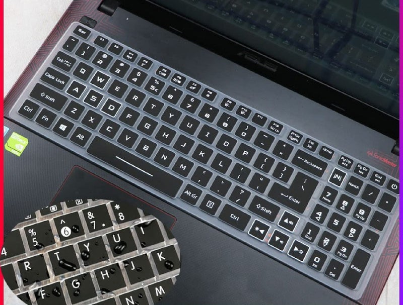RAYA keyboard cover for Acer Nitro 5 series { AN515-45 / AN515-47 / AN515-46 / AN515-47 / AN515-57 / AN515-58 } & Acer Predator Helios 300 keyboard cover { PH315-54 } Gaming Laptop (Silicone Clear) - Image 1