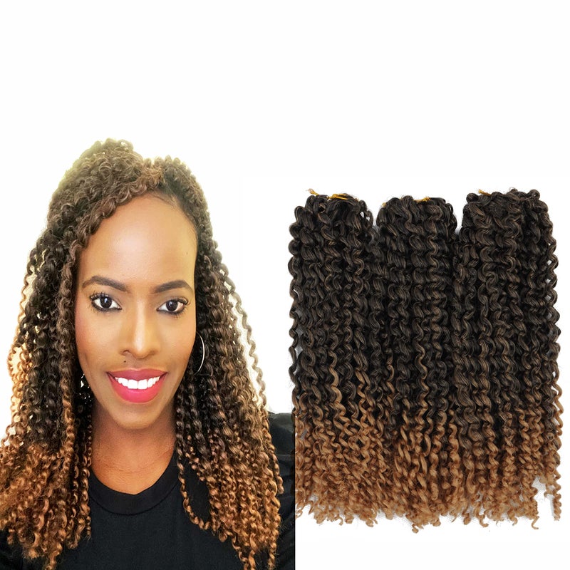 Haolocs 9 BundlesLot Marlybob Crochet Hair 81012 Inchs Small Jerry Curl Braid Short Passion Twist Braids Afro Twist Synthetic Hair Kinky Curly Braiding Hair Extensions T1B27 8 Inch