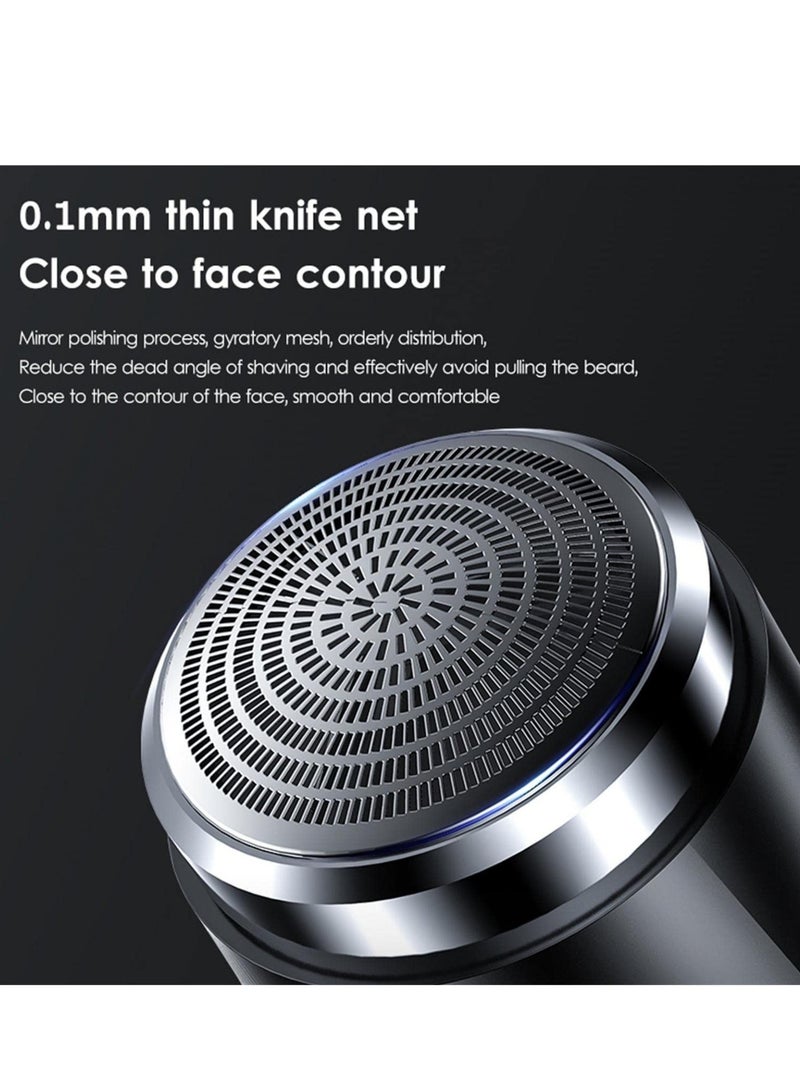 Excefore 2Pcs Electric Razor for Men Pocket Size Mini Portable Shaver Wet and Dry Use, Rechargeable Multifunction Portable Travel Shaver for Men's Beard Shaving Trimming Grooming, Black&Silver - Image 4