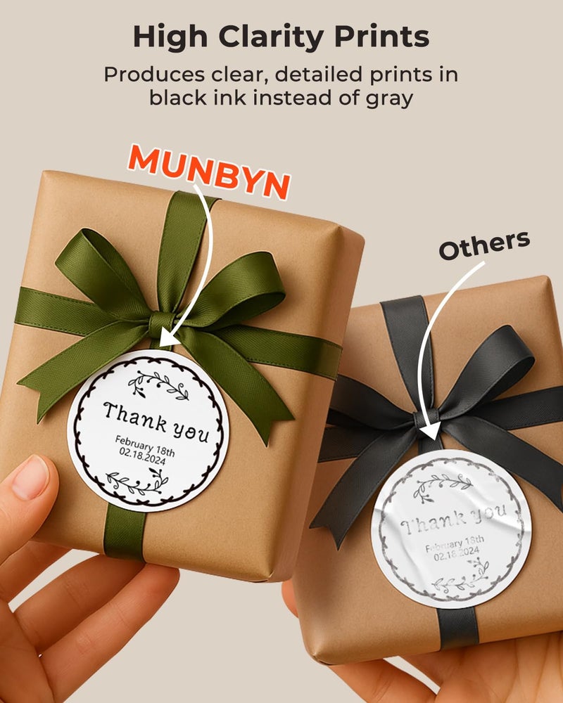 MUNBYN 2 Inch Circle Thermal Sticker Labels, Self-Adhesive Round Direct Thermal Labels for Business, 750 Sheets/1 Roll - Image 4