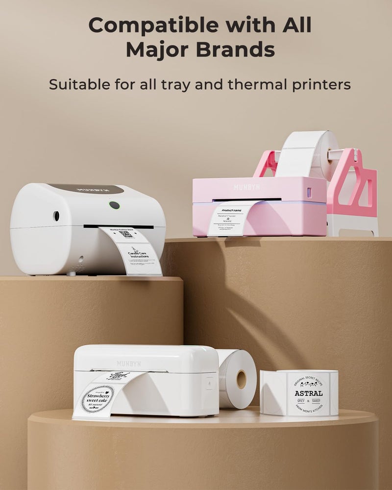 MUNBYN 2 Inch Circle Thermal Sticker Labels, Self-Adhesive Round Direct Thermal Labels for Business, 750 Sheets/1 Roll - Image 3