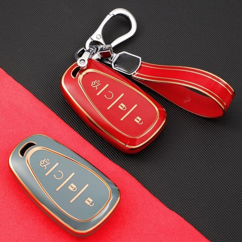 woobles Car Smart Key Case,  Remote Control Key Case 4 Button Car Key TPU Case Portable 360 Degree Coverage Key Case Universal Fit for Car Remote Control Key - Image 1