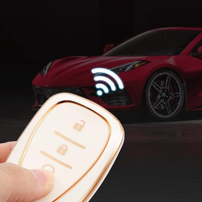 woobles Car Smart Key Case,  Remote Control Key Case 4 Button Car Key TPU Case Portable 360 Degree Coverage Key Case Universal Fit for Car Remote Control Key - Image 4