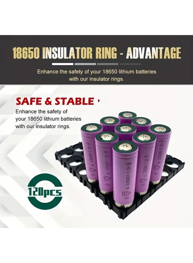 120pcs Self Adhesive 18650 Battery Insulation Pads Rings Insulating Gasket Kit Li Ion Cells - Image 4