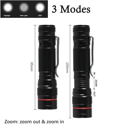 Wrrozz Flashlight Rechargeable 2 Pack, High Lumens LED flahlight, Super Bright Small Flash Light, Mini Pocket Pen Light with Clip, EDC Portable Keychain Flashlights for Camping, Emergencies, Home - Image 3