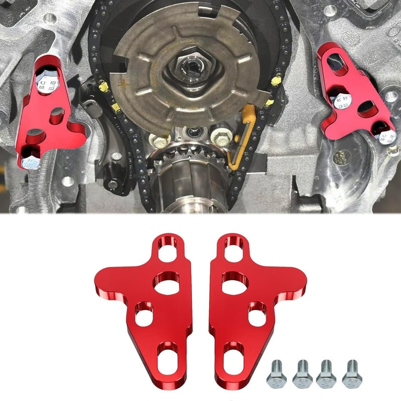BILLFARO 2Pcs Oil Pump Alignment ToolBillet Aluminium Oil Pump Guide Kit Tool Cam Swap Pickup Tube Girdle Brace Hold Down Installation Engines Tool for Gen V Lt1 Lt4 Lt5 L83 L86 L87 Engines RED