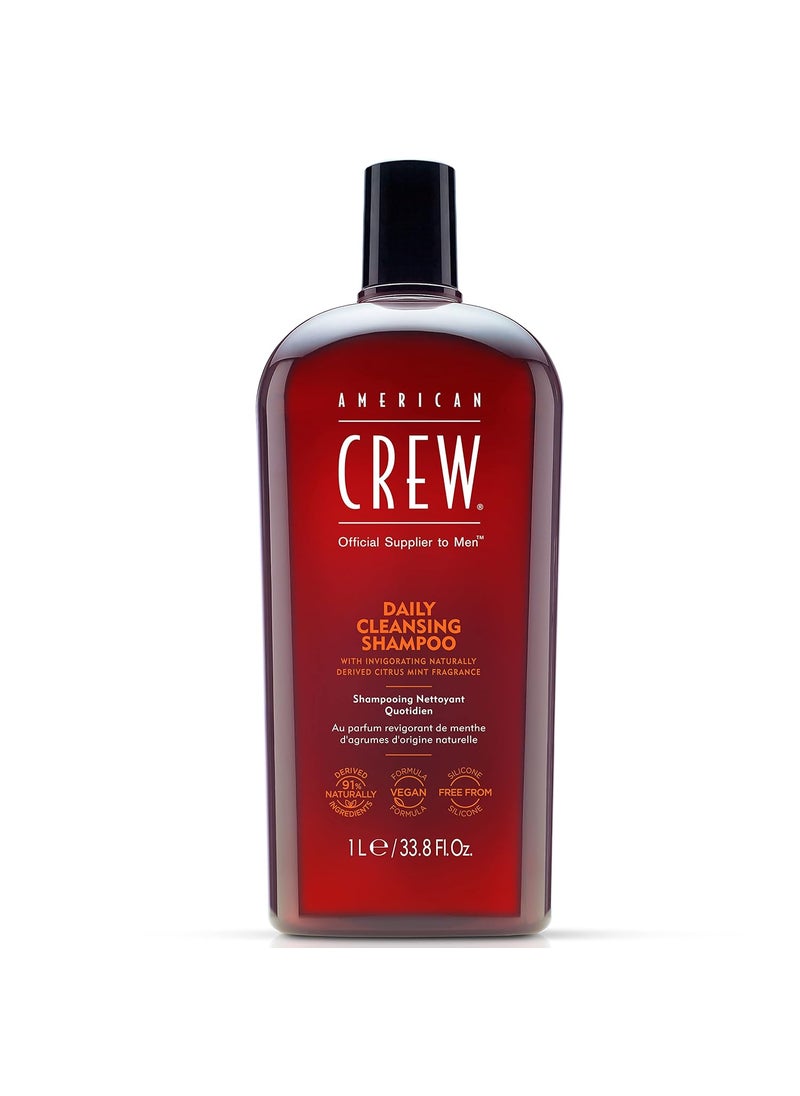 AMERICAN CREW - American Crew Shampoo for Men Daily Cleanser Naturally Derived Vegan Formula Citrus Mint Fragrance 338 Fl Oz - Image 1