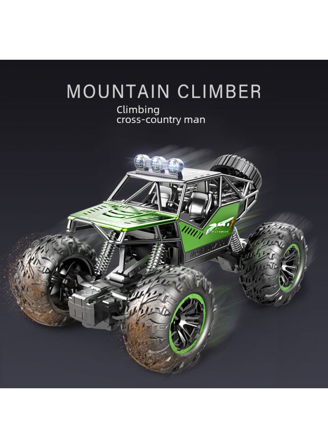 Children's Remote Control Car Climbing Car Rechargeable Electric Toy Alloy Off-road Monster Truck Play Vehicle-Color:1:18 Alloy Green-Proportion:1:18 - Image 3