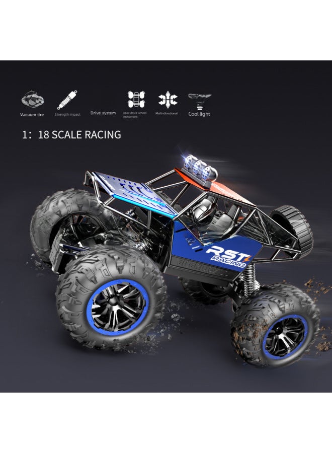 Children's Remote Control Car Climbing Car Rechargeable Electric Toy Alloy Off-road Monster Truck Play Vehicle-Color:1:18 Alloy Green-Proportion:1:18 - Image 2