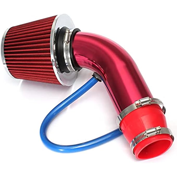 Eacam 3 Inch Universal Cold Air Intake Filter Kit with Stainless Steel Filter and Aluminum Alloy Pipe, Automotive Air Filter Induction Flow Hose Pipe Kit 64-76mm - Image 5