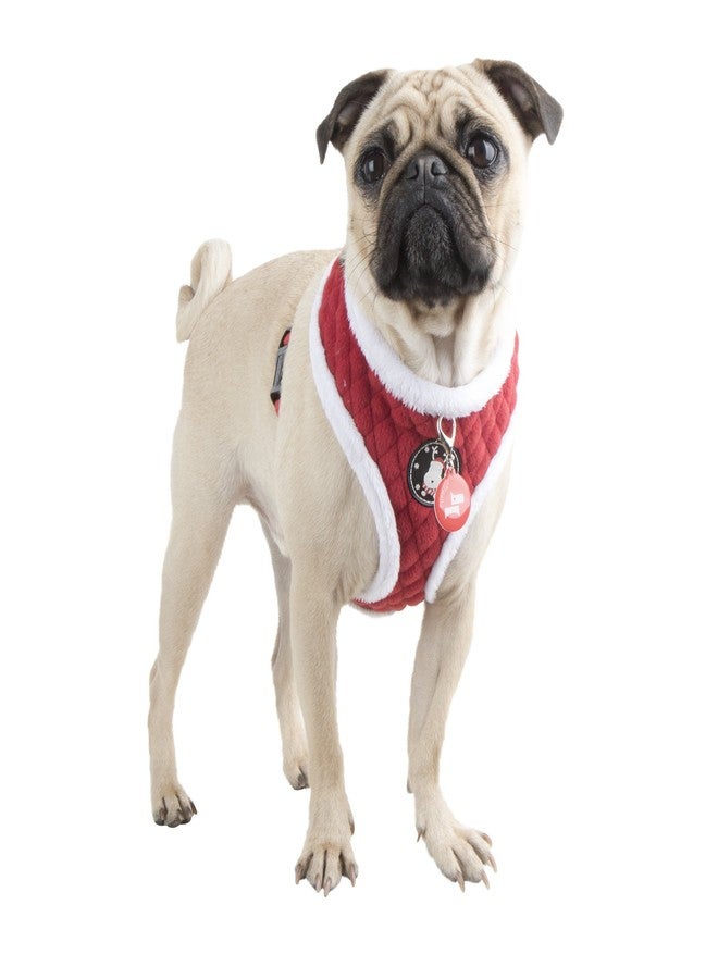 Puppia Blitzen Dog Harness Over-The-Head Warm Winter Christmas Holiday Harness Adjustable Chest for Small and Medium Dog, Red, Medium - Image 3