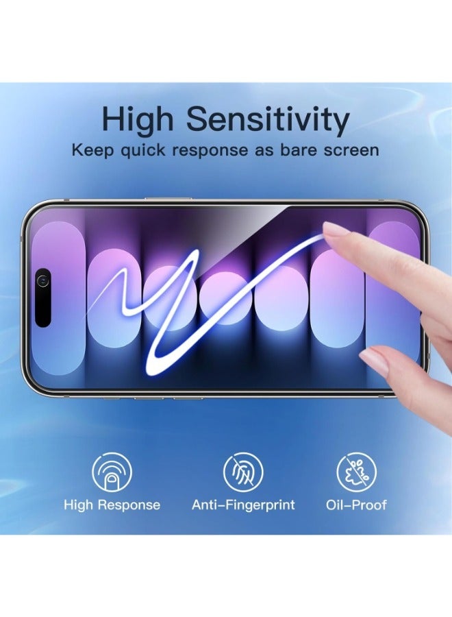 حماية شاشة للخصوصية لموبايل ايفون 16 بلس (iPhone 16 Plus)، بدرجة صلابة 9H طبقة من الزجاج المقوى مضادة للتجسس وبوضوح عالي HD من جلاس