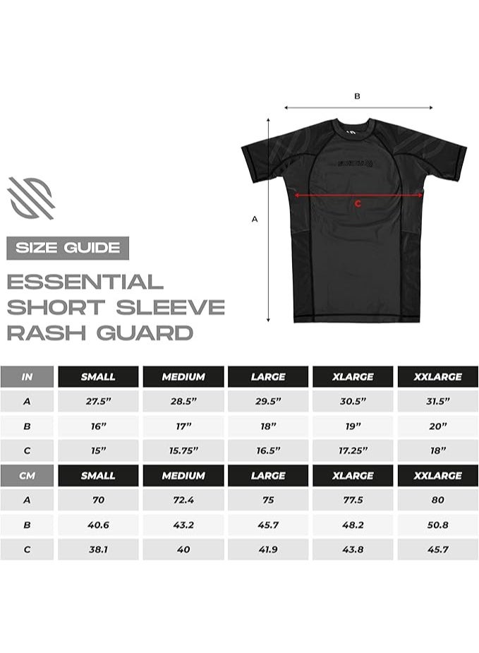 Sanabul  Essential Short Sleeve Compression Shirt for Men | MMA Wrestling Jiu Jitsu BJJ Base Layer Rash Guard | Workout Men's Compression Shirt (Medium, All Black) - Image 5