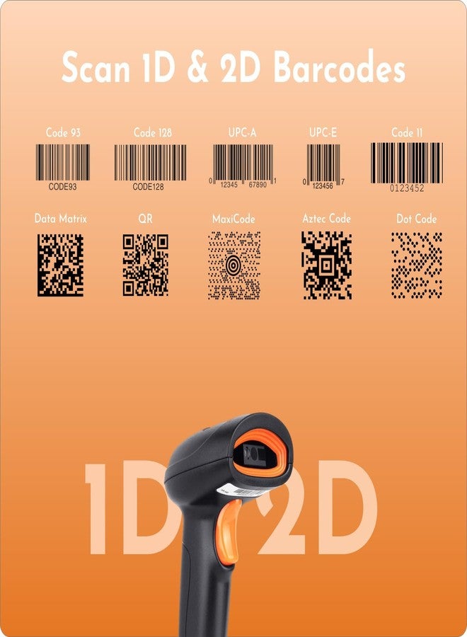 بيجاسو ماسح ضوئي لاسلكي للباركود ثنائي الأبعاد وأحادي الأبعاد (رمز الاستجابة السريعة والباركود) من بيغاسو (ضمان 5 سنوات) بتردد 2.4 جيجاهرتز | اتصال سلكي ولاسلكي (قابل لإعادة الشحن) | هيكل متين من مادة ABS | إضاءة مدمجة للمسح الضوئي (BG28) - Image 2