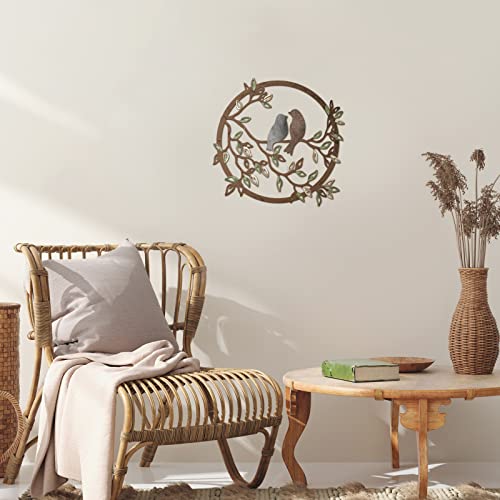 Ferraycle Metal Wall Art Bird on Tree Branch Silhouette Bird Art Decor for Living Room Garden Bedroom Office Home Wall Housewarming Party Decor(Dark Color) - Image 5