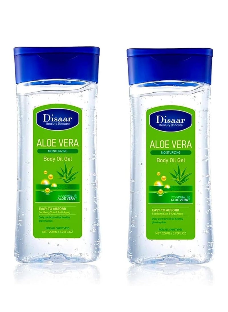 Disaar 2 piececs of Disaar Deep Moisturizing Body Oil Gel with Aloe Vera - 200 ml  - Image 1