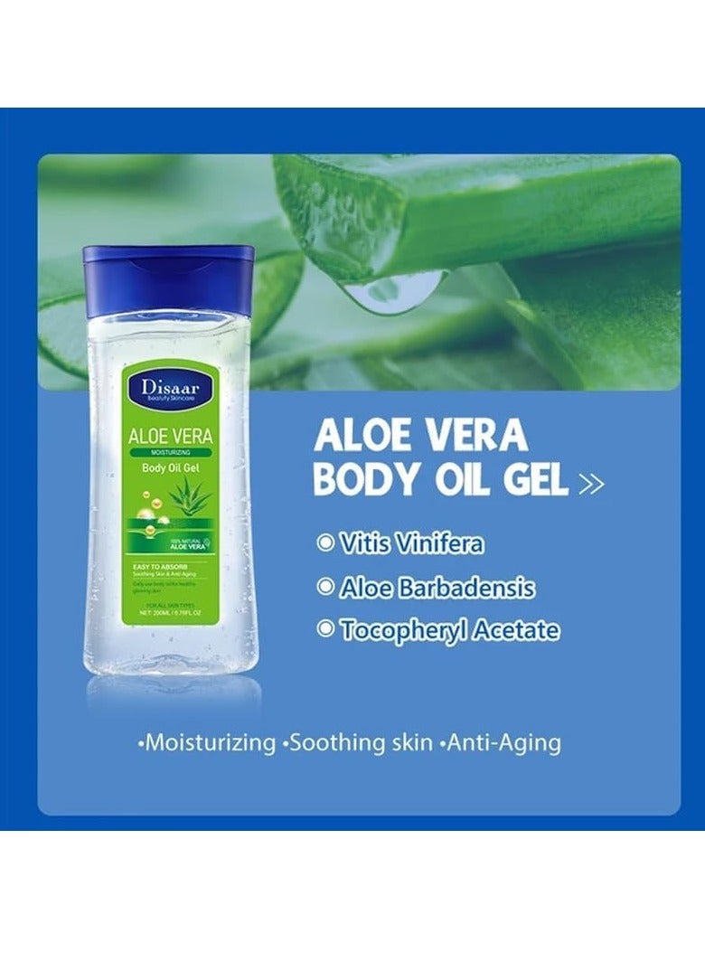 Disaar 2 piececs of Disaar Deep Moisturizing Body Oil Gel with Aloe Vera - 200 ml  - Image 2