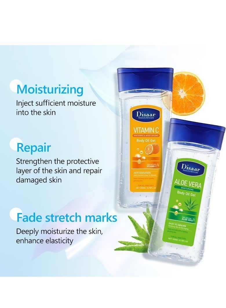Disaar 2 piececs of Disaar Deep Moisturizing Body Oil Gel with Aloe Vera - 200 ml  - Image 4