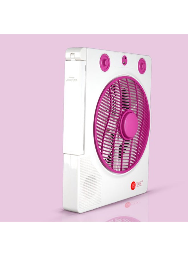 عفرا مروحة AFRA المحمولة المدمجة، 220-240 فولت، 12 بوصة، قابلة لإعادة الشحن، قابلة للتعديل، تغطية زاوية واسعة، إضاءة LED، منافذ USB، مقبس شحن بالطاقة الشمسية، موفرة للطاقة، AF-3200RECF، مع ضمان لمدة عامين - Image 3