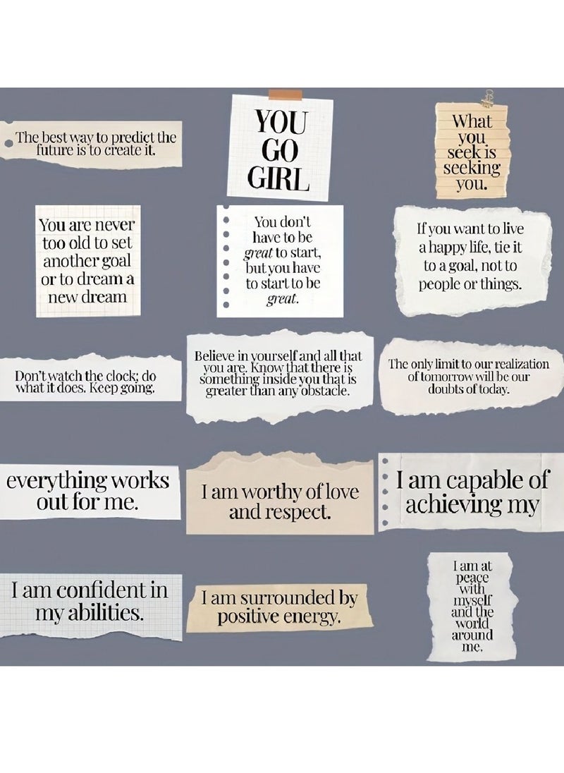 Generic 60-Pack Inspirational Quotes Stickers Set, Vintage European Cartoon Themed Peel-Off Label Decals, Ideal for Scrapbooking, Journals, DIY Crafts, Gifts, Party Supplies, Office and School Essentials  - Image 4