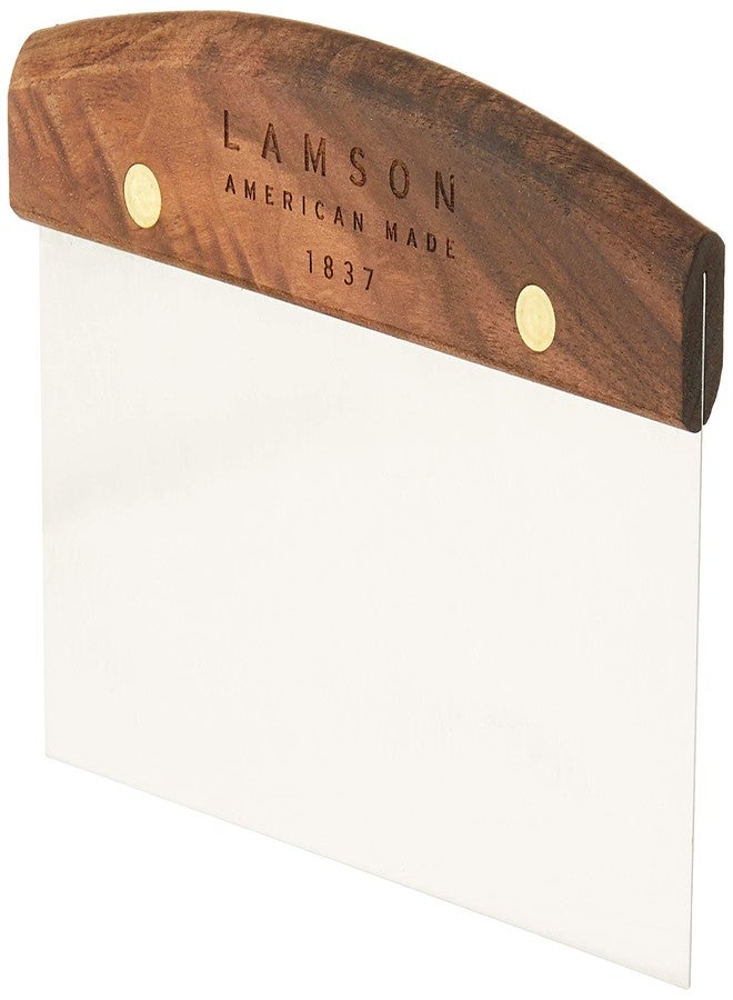 Lamson Kitchen Utensils - 3" x 6" Bench Scraper, High-Carbon Stainless Steel Dough Scraper, Ergonomic Riveted Walnut Handle, Handcrafted, Full-Tang Design, Built to Last - Image 4