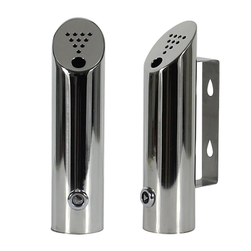 Silver Stainless Steel 2L Outdoor Wall Mounted Ashtray 30X6CM Cylinder Ash Bin For Hotels Street Clubs - Image 3