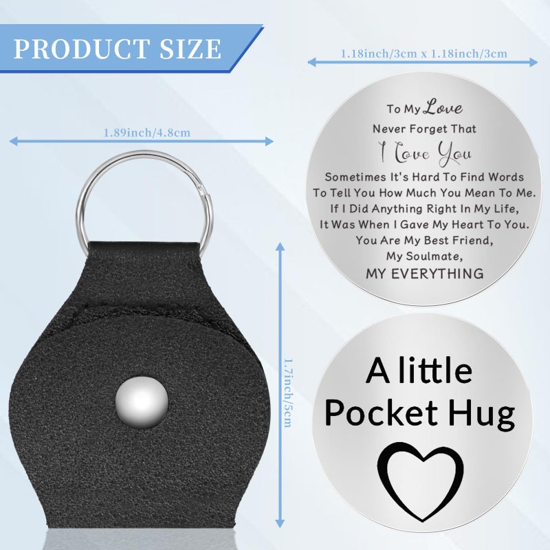 Chambom Pocket Hug Token - Gifts for Boyfriend Valentines Day Gifts Long Distance Relationship Keepsake Double Sided Romantic I Love You Sign Birthday, Christmas, Wedding Gift - Image 2