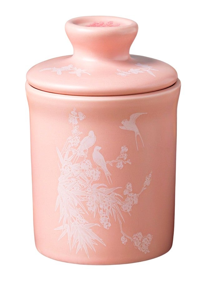 teapeak Cute Pink Butter Dish with Lid for Countertop, French Butter Crock with Water Line, Ceramic Butter Keeper Keeps Butter Soft & Spreadable at Room Temperature, 6.5 oz - Image 1
