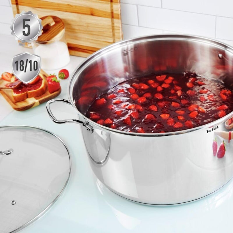 T-fal TEFAL Intuition XL stockpot | 36 cm | Premium Stainless steel 18/10 | XL Size | Robust Handles | Glass Lid | Induction Pot | 2 Years Warranty | B8647504 - Image 5