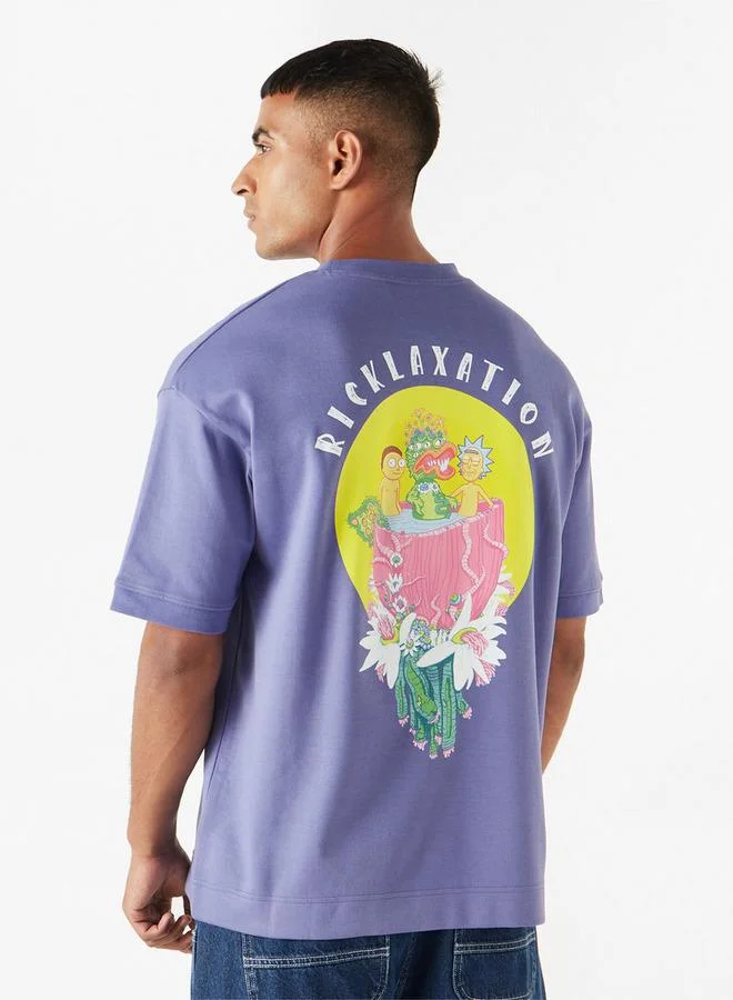 SP Characters Graphic Print Crew Neck T-shirt with Crew Neck and Short Sleeves