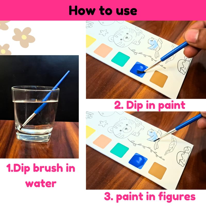 Spherix 12 Pcs Water Painting Book - Return Gifts for Kids Age 3-5, 6-8, 8-12 - Coloring Drawing Books Water Color Book for Kids,Multicolor - Set of(12) - Image 4