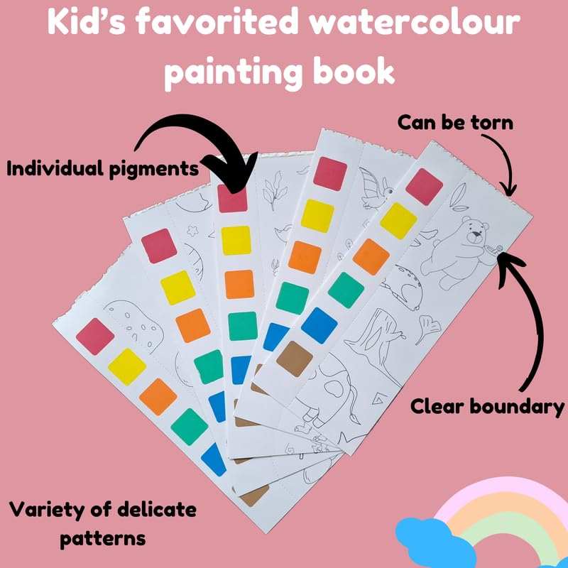 Spherix 12 Pcs Water Painting Book - Return Gifts for Kids Age 3-5, 6-8, 8-12 - Coloring Drawing Books Water Color Book for Kids,Multicolor - Set of(12) - Image 5