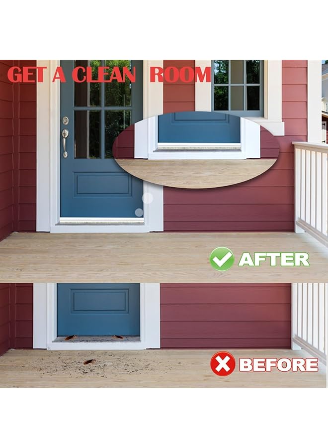 Door Sweep For Bottom Of Door Integrated Under Door Draft Stopper With Brush Weather Stripping With Self Adhesive Under Door Seal For Protection Against Dust Cold Heat Noise White