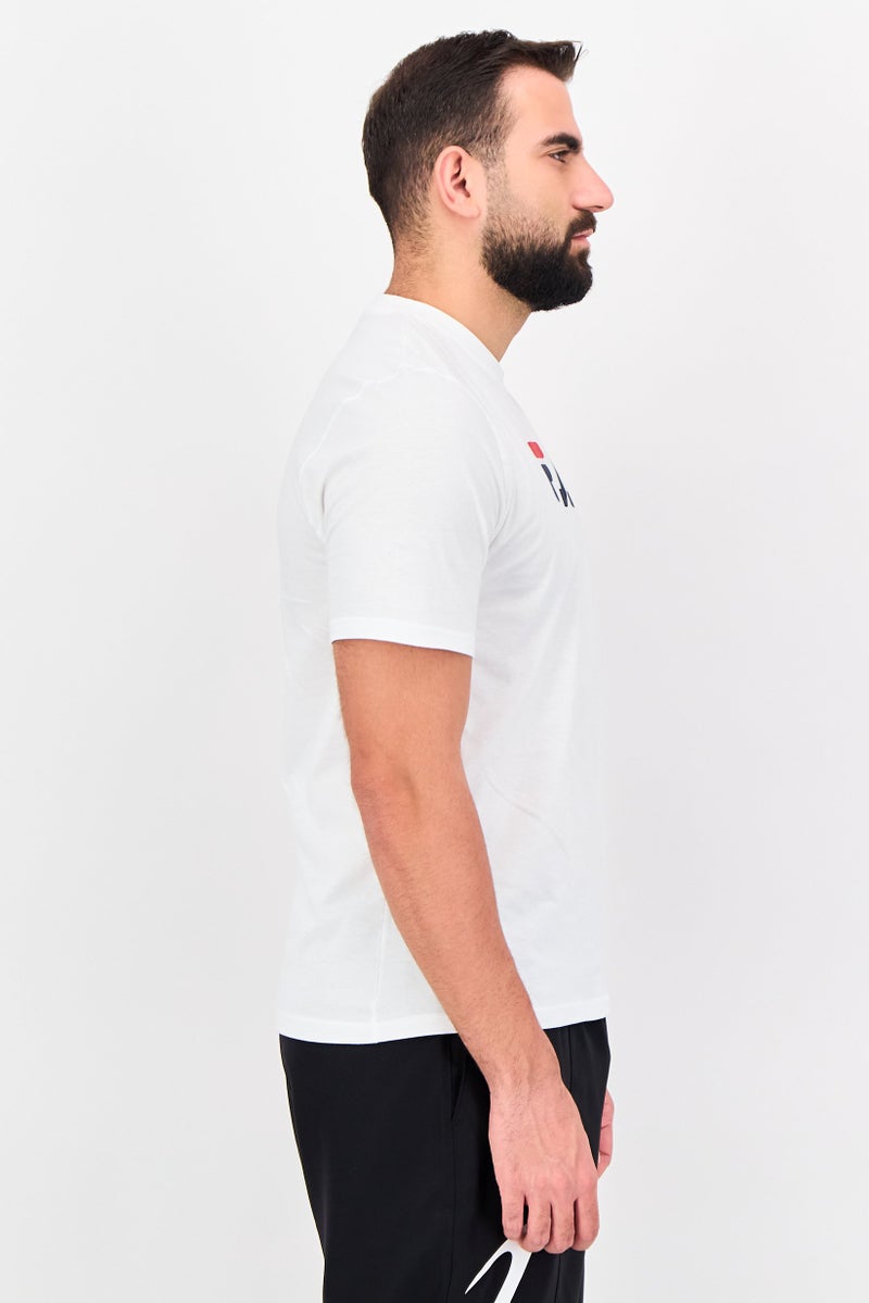 FILA Men Sportswear Fit Short Sleeve Outdoor T-Shirt, White - Image 3