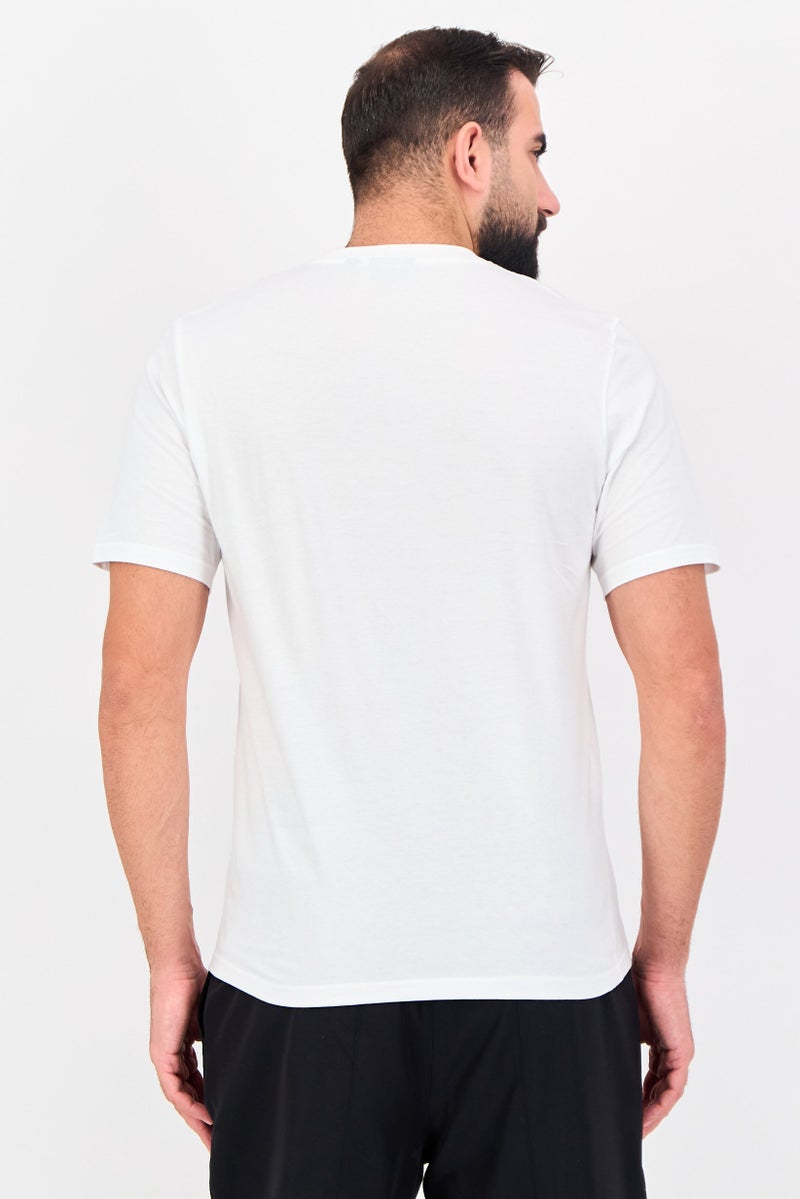 FILA Men Sportswear Fit Short Sleeve Outdoor T-Shirt, White - Image 2