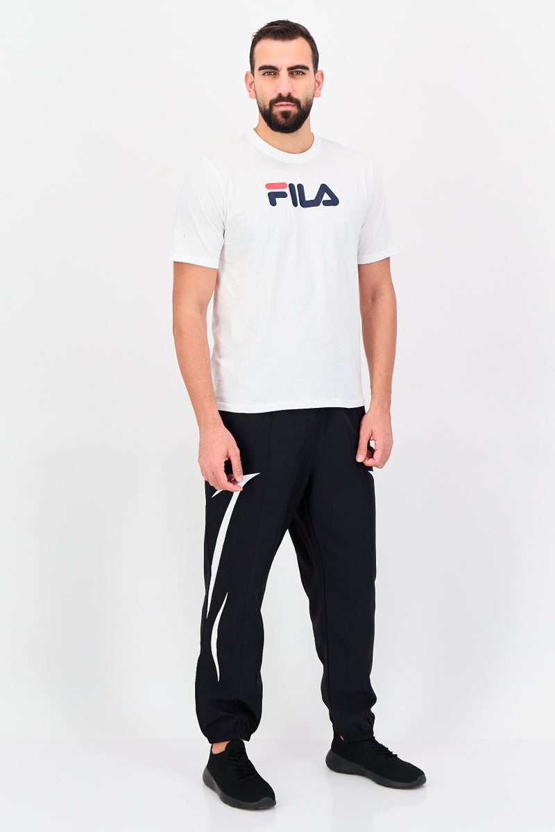 FILA Men Sportswear Fit Short Sleeve Outdoor T-Shirt, White - Image 4