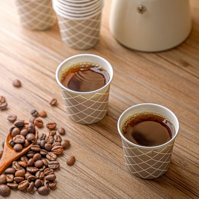 Rtteri 100 Pcs Count 3 oz Disposable Coffee Cups Disposable Espresso Cups Small Paper Cups 3 oz Cups for Coffee Tea Cocoa Juice Mini Paper Cups for Cafes Offices and Home - Image 2